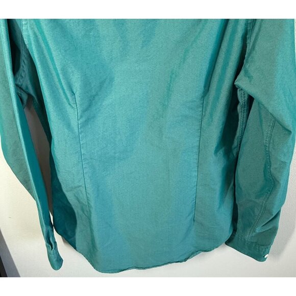 Express Mens Green Fitted Button Up Long Sleeve Medium Fitted Spring Casual - Picture 6 of 13